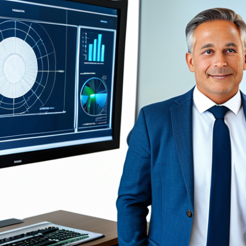 Home 9 ** A professional architectural appraiser, in modest business attire, stands in a sophisticated modern office. They are interacting with a holographic display that projects complex architectural blueprints and real-time data analytics, showcasing a digital portfolio. The background features sleek computer monitors displaying market trends and property valuation models. The scene emphasizes innovation, expertise, and precision. fully clothed, appropriate attire, safe for work, appropriate content, perfect anatomy, correct proportions, natural pose, well-formed hands, proper finger count, natural body proportions, professional photography, high-quality, family-friendly.
**
