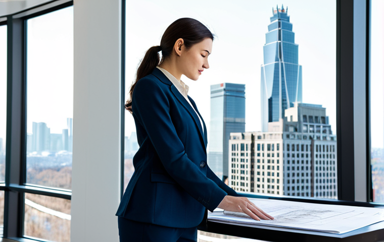 **
"A fully clothed female architect, wearing a modest business casual outfit (dress pants, blouse, blazer), standing in a bright, modern architectural office, reviewing blueprints. Perfect anatomy, correct proportions, natural pose. The office has large windows overlooking a city skyline. Safe for work, appropriate content, professional, well-formed hands, proper finger count, natural body proportions."
**